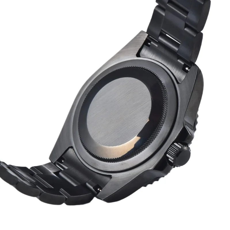 For 40.5Mm Black Surface Wordless Single Calendar Steel Belt, Men's Watch Uses NH35 Mechanical Movement Sapphire Mirror