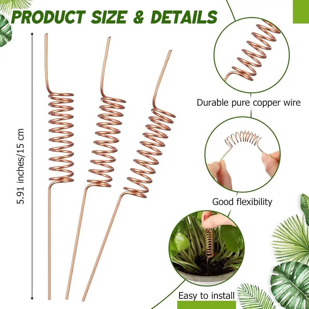 6 Inch Copper Plant Stakes for Electroculture, Garden Support, Enhanced Yields
