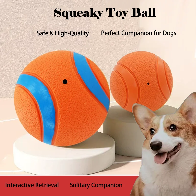 Neuer Quietschball für Hunde, elastischer Gummiball, bissfest, interaktives Training, Zahnpflege für kleine, mittelgroße und große Hunde