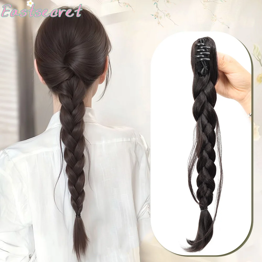 

EAST Synthetic Wig braid grab clip female drawstring fishtail braid Fried Dough Twists long braided hair wig ponytail