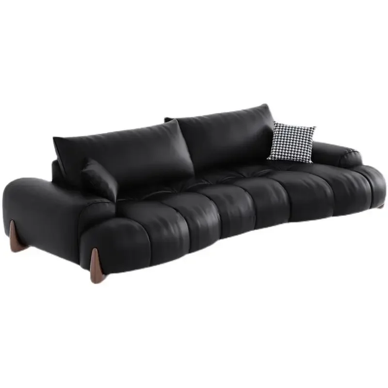 

Movable backrest Italian retro leather sofa
