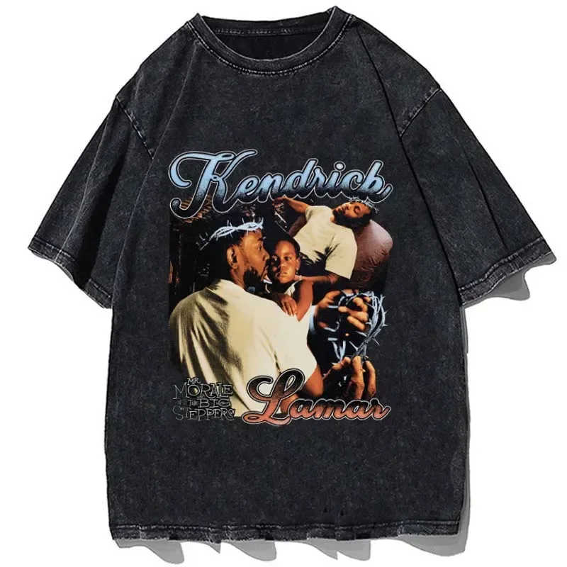 

Kendrick Lamar Graphic T-Shirts Rapper Music Album Print Streetwear Men Women Fashion Loose Oversized T Shirt Cotton HipHop Tees