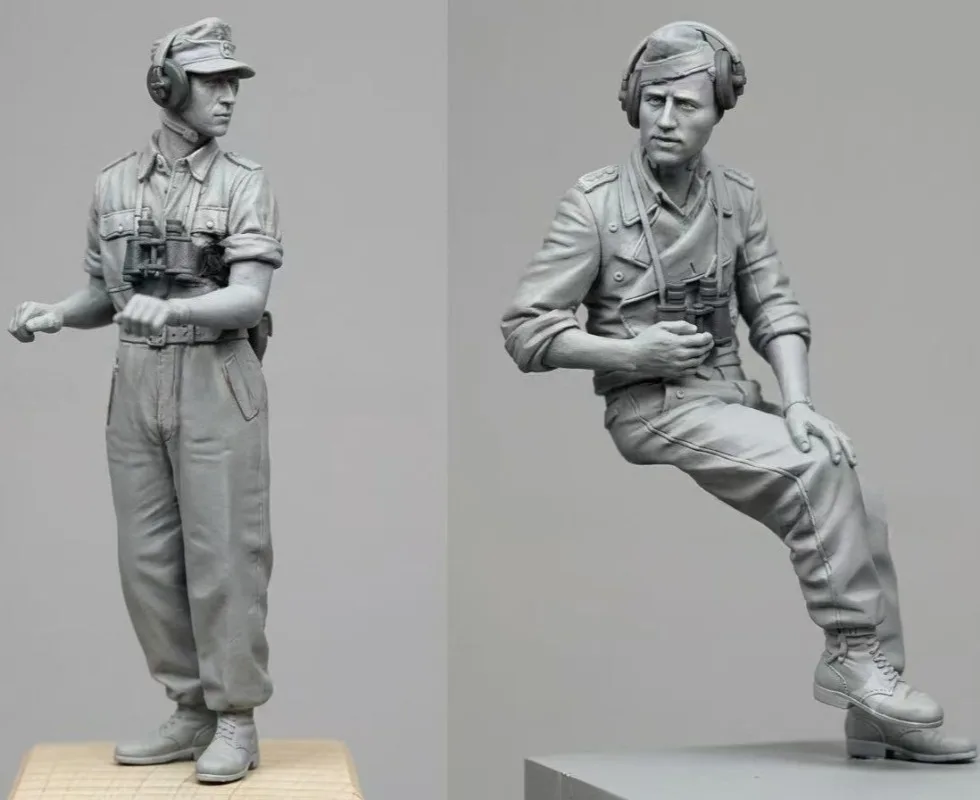 1/35 Scale Die Casting Resin Figures Model Kits Tank Crew 2 Figures Military Hobby Miniatures Unassambled and Unpainted 284