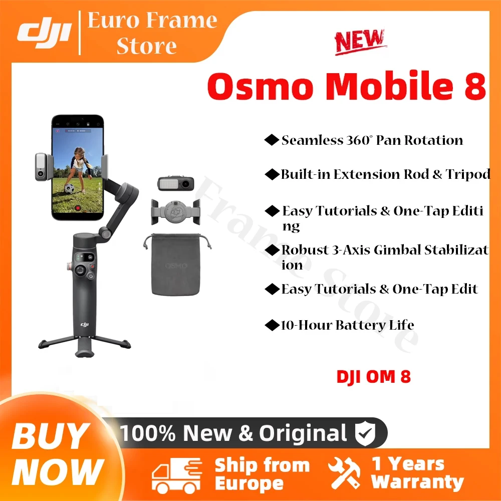 Stabilisateur de smartphone DJI OM8 Osmo Mobile 8, stabilisateur de téléphone portable à 3 axes, marque originale neuve OM8