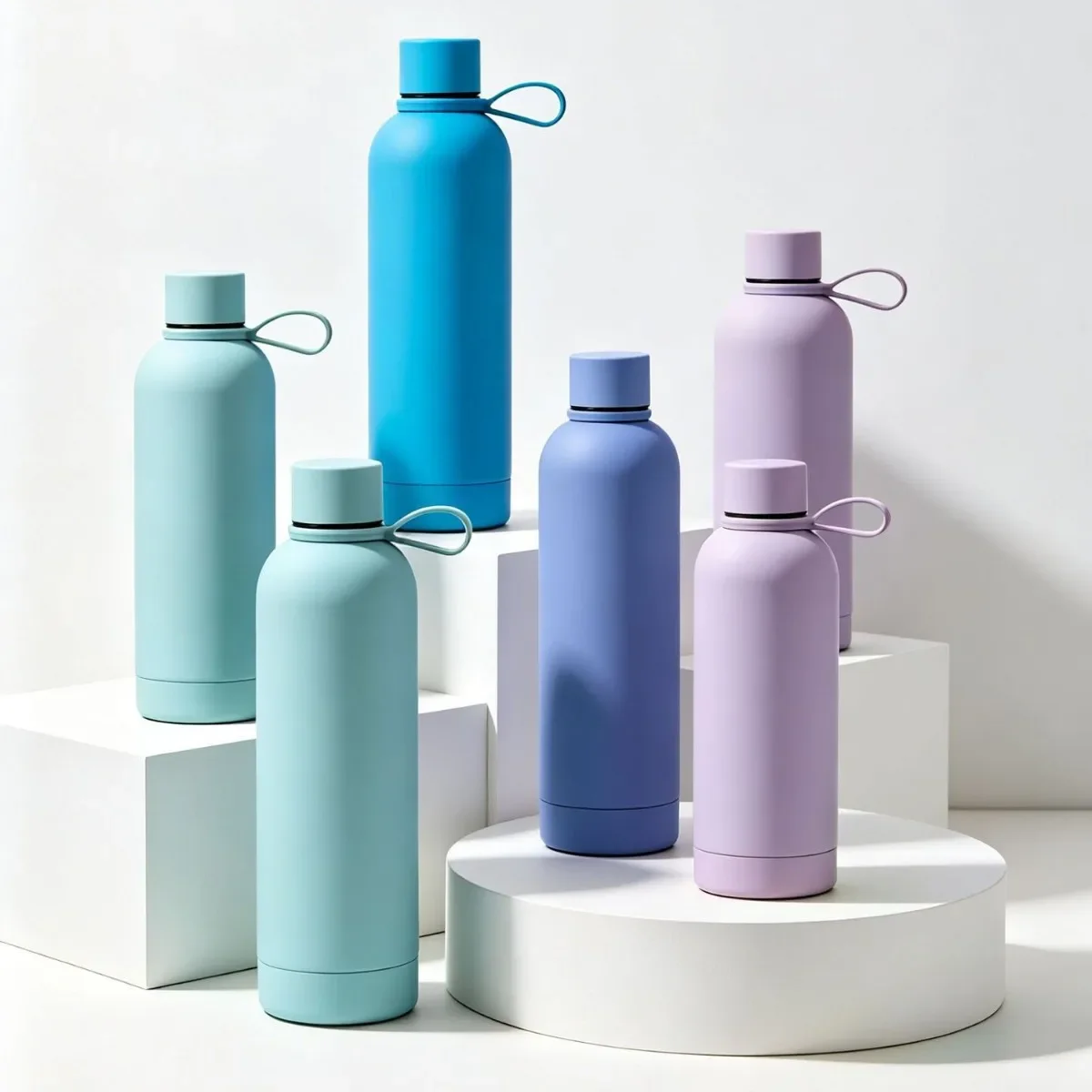 Steel Sports Water Bottle American Small Mouth Vacuum Flask 750ml Portable Travel Thermos Water Bottle String Tumbler