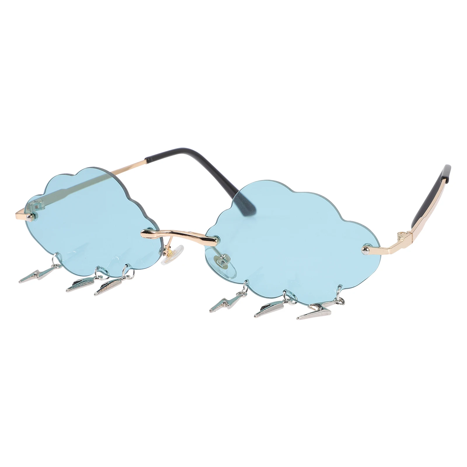 

Cloud Shaped Sunglasses PC Material Unique Design Frameless Props for Party Vacation Festival Street Photo Accessories Irregular