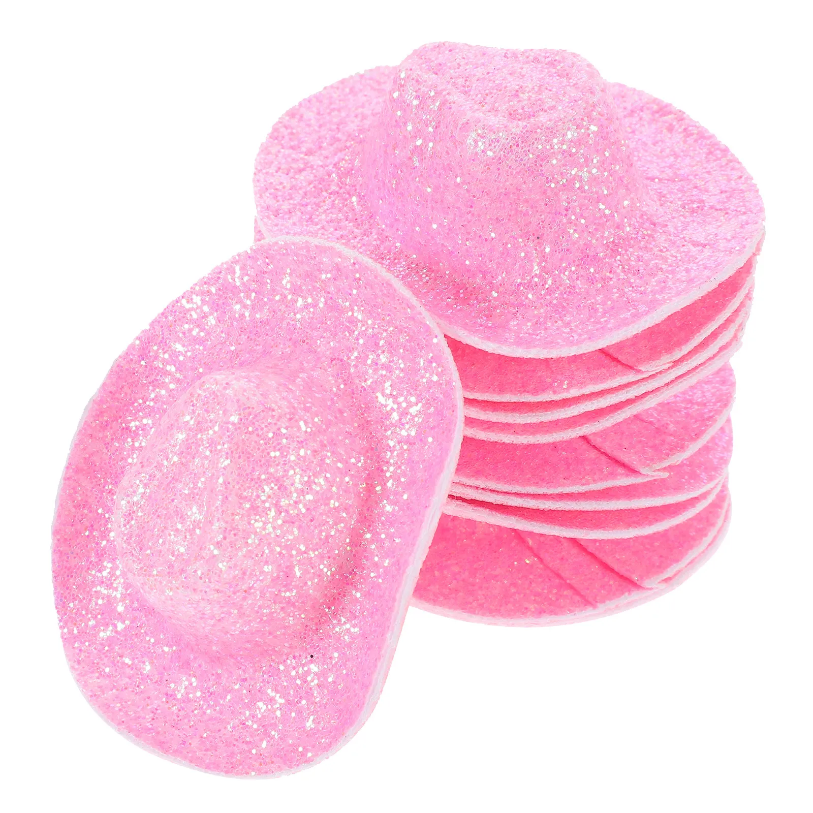 10Pcs Small Western Hat Miniature Ornament for Dollhouse Supplies Room Wall Decor Craft Projects Birthday Party Theme
