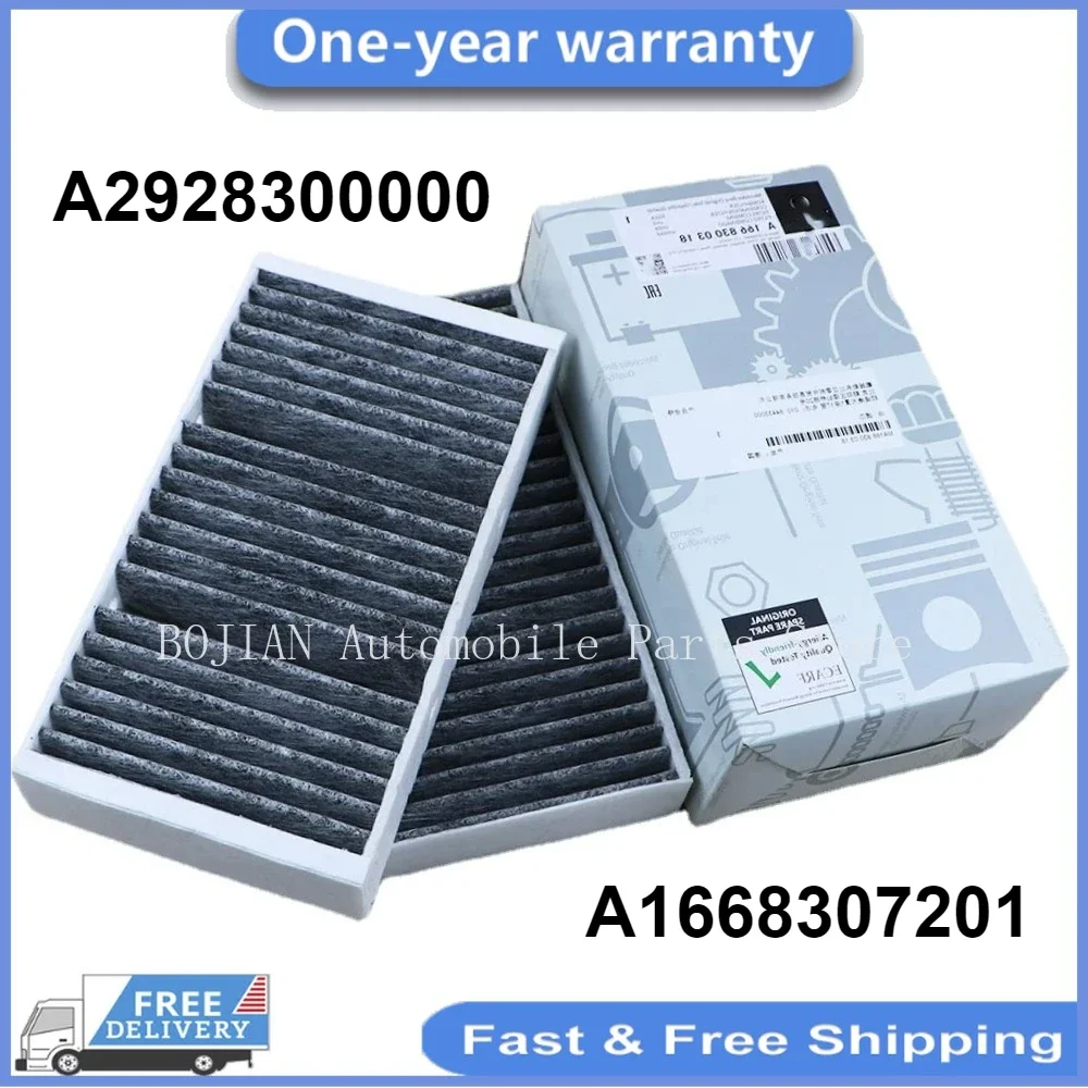 2Pcs A1668307201 Car Air Conditioner Cabin Filter For Mercedes Benz X166 W166 GLE250d GLE300 320 Coupe GLS500 GL350 400 450 ML