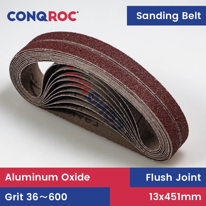 Sanding Belts 13x451mm Aluminum Oxide 20-Piece Abrasive Belts P36~600 for B&D