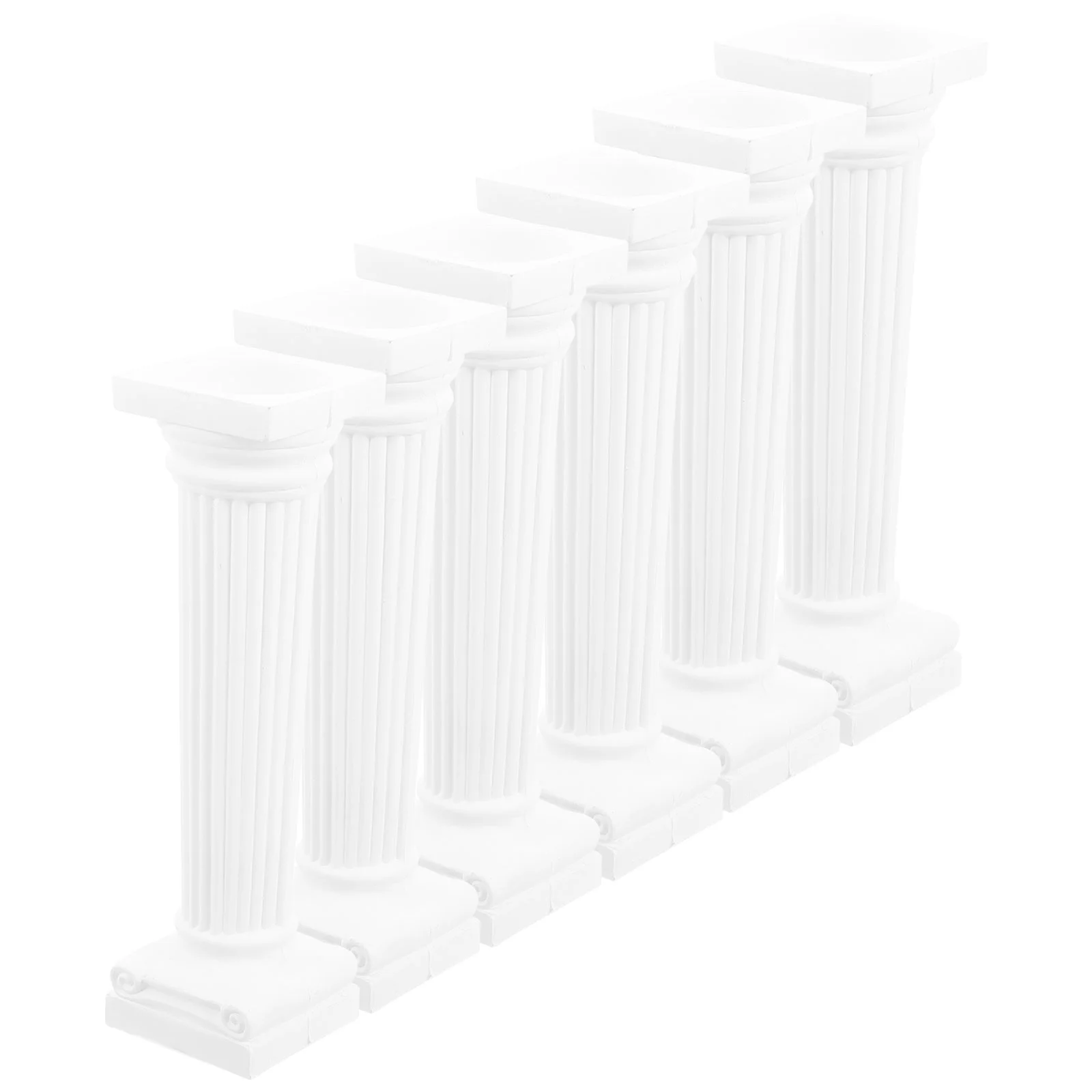 

6 Pcs Desktop Roman Column Model Greek Table Decor Plastic Photo Props Pillar Statue