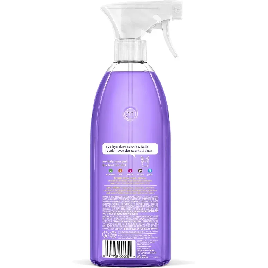 

All-Purpose Cleaner Spray, French Lavender, Plant-Based and Biodegradable Formula Perfect for Most Counters (Pack of 1)