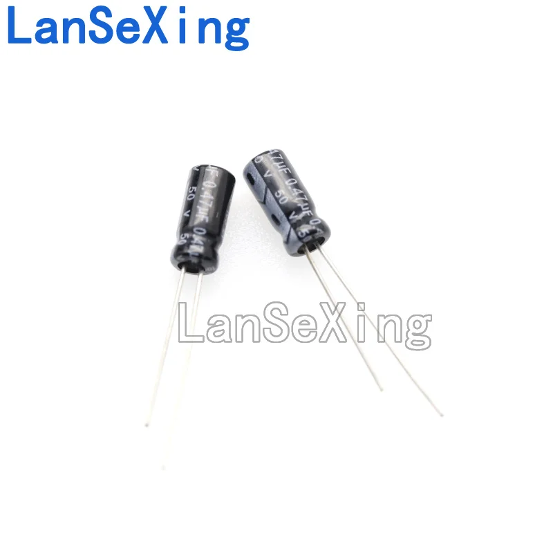 Capacitor eletrolítico de encaixe, Volume 5X11, 50V, 0,47 UF, 50V