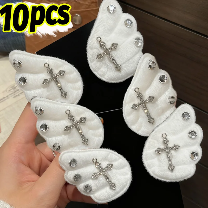 

1/10 шт., заколки для волос с кристаллами и крестом для девочек, женские винтажные милые заколки в стиле Лолиты, субкультура, челка, боковые головные уборы, заколки для волос