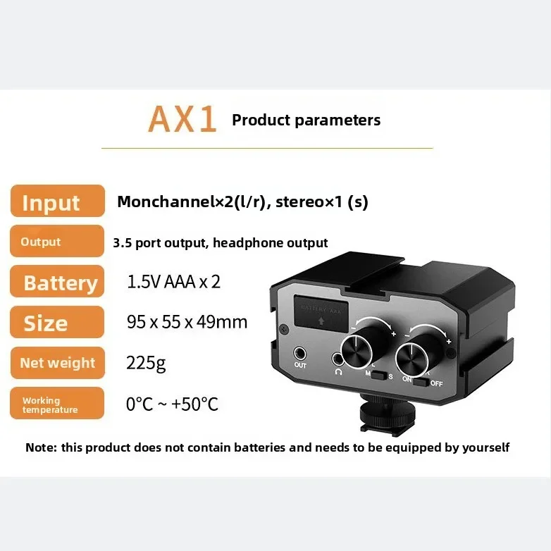AX1 AX3 Mixer Dual Channel, Mixer Phone Camera, Mini Mixer Audio Input