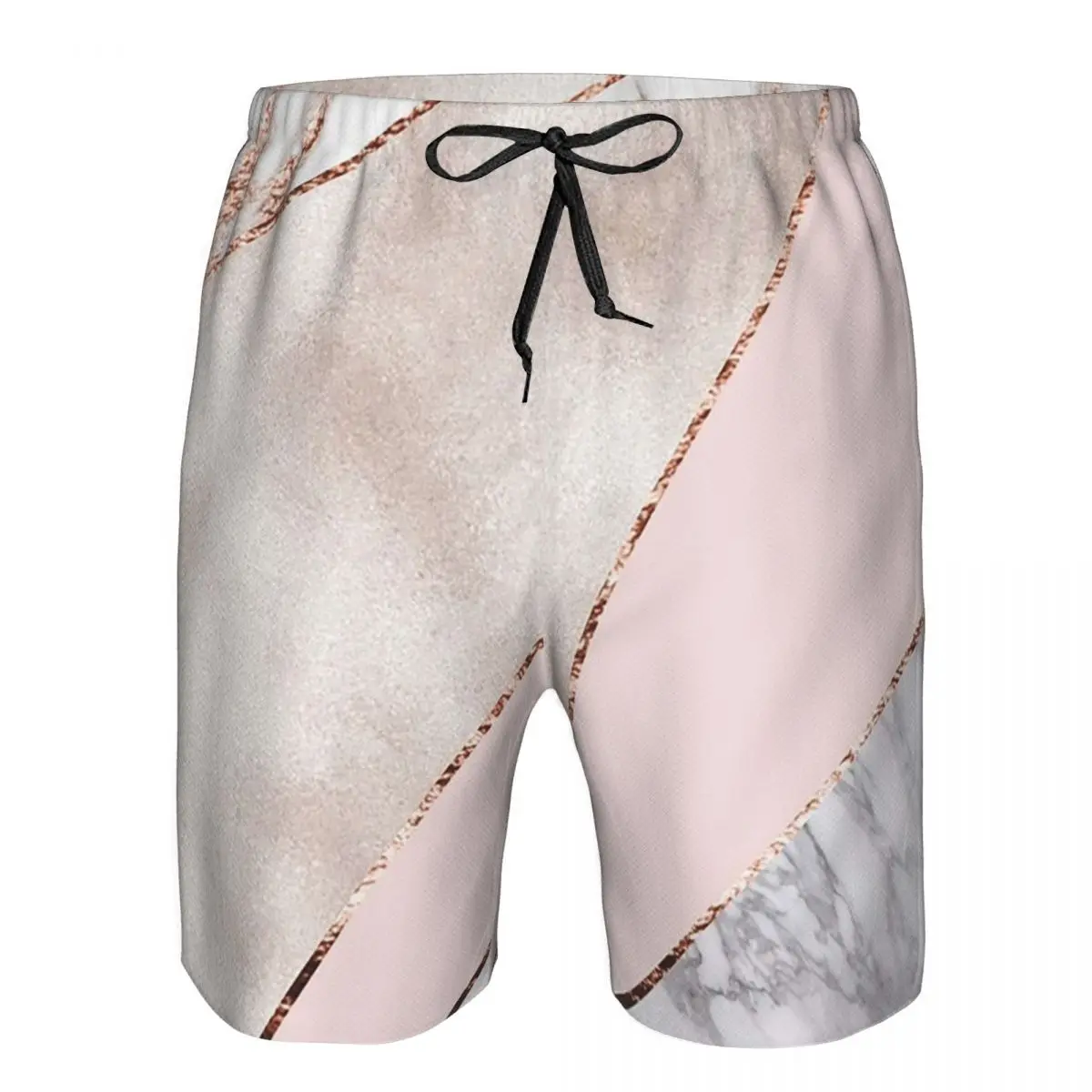 Spliced Mixed Rose Gold Marbl Trunks Beach Board Shorts Casual Quick Dry Swim Summer Men Pants