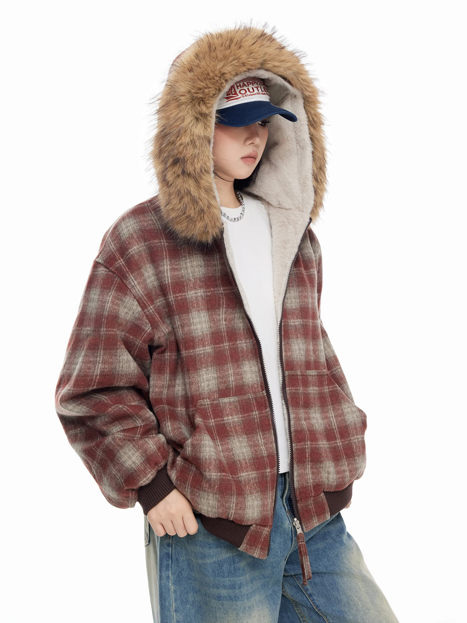 

Ретро-куртка в американском стиле с капюшоном, женская, осенне-зимняя, утепленная, из хлопка, свободного кроя, для пар, уличный стиль