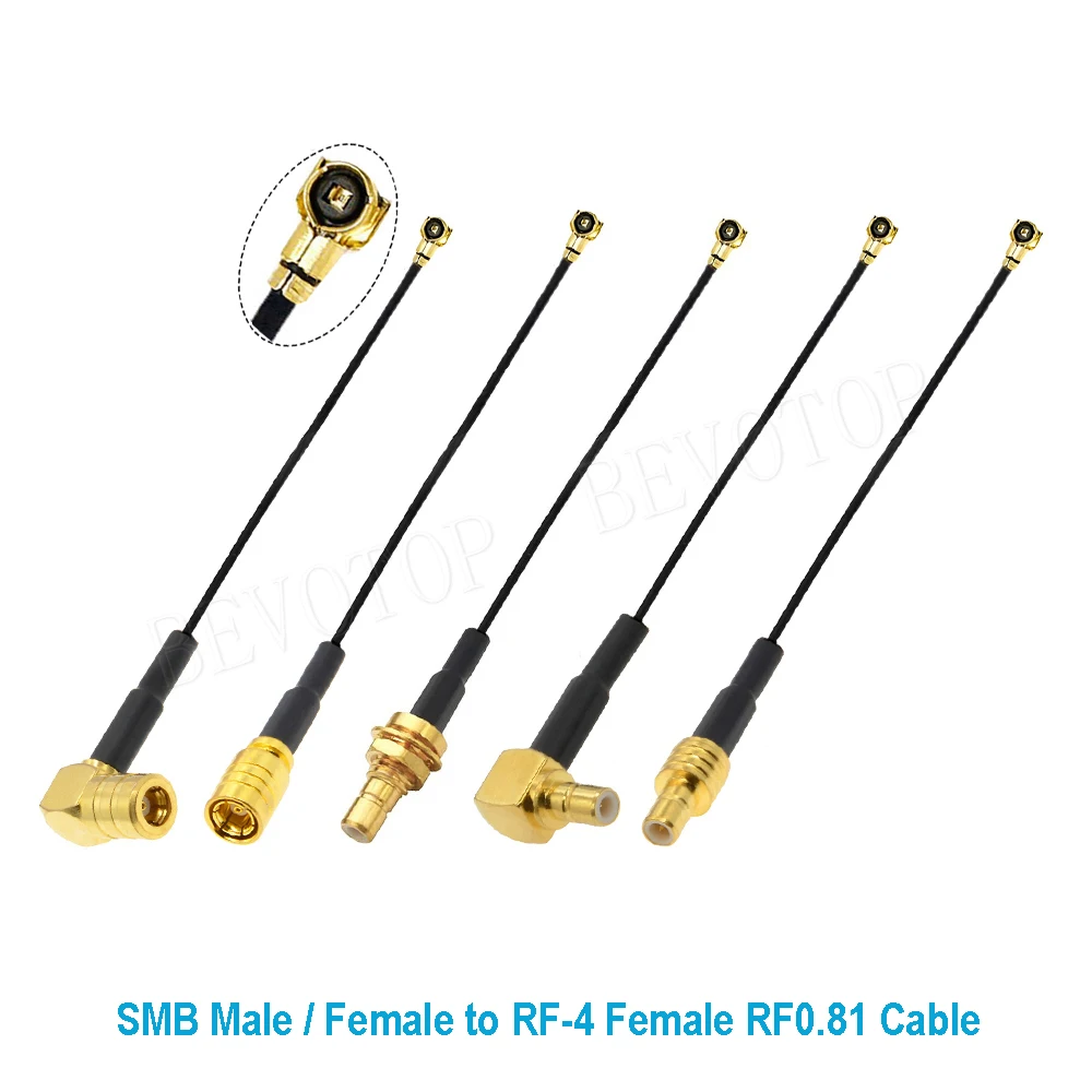 1PCS SMB Male/Female Connector to uFL/MHF3/MHF-4 Female RF0.81 Cable Pigtail Extension Jumper for Radio Antenna Gold Plated