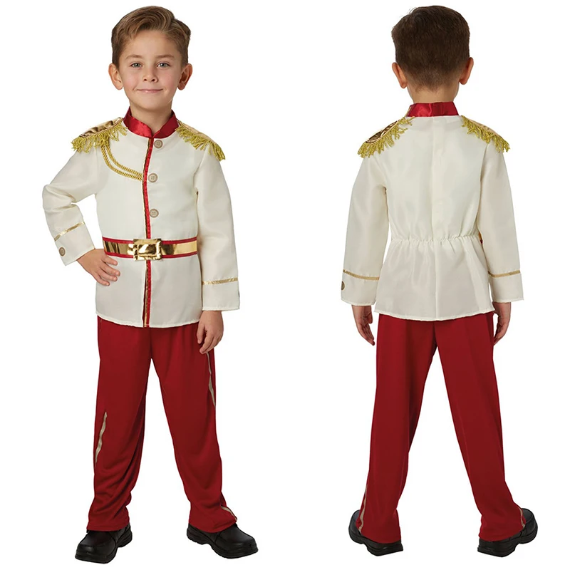 Child Cosplay Prince Costume Halloween Role Play Costumes Handsome Boy Middle Ages Noble Royal  Carnival Party Charming Suit