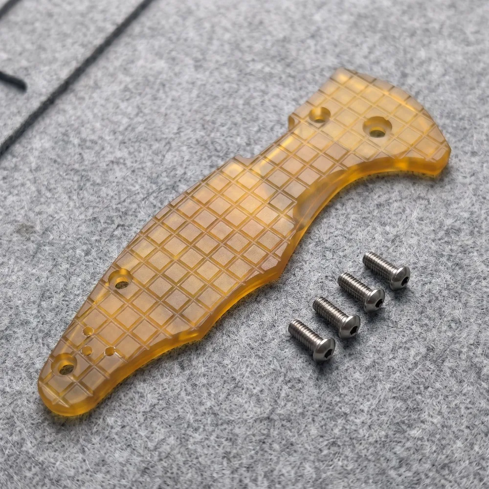 C85 Transparent Amber PEI Knife Handle Slabs Lightweight Modification Parts for Folding Knife Handle Upgrade