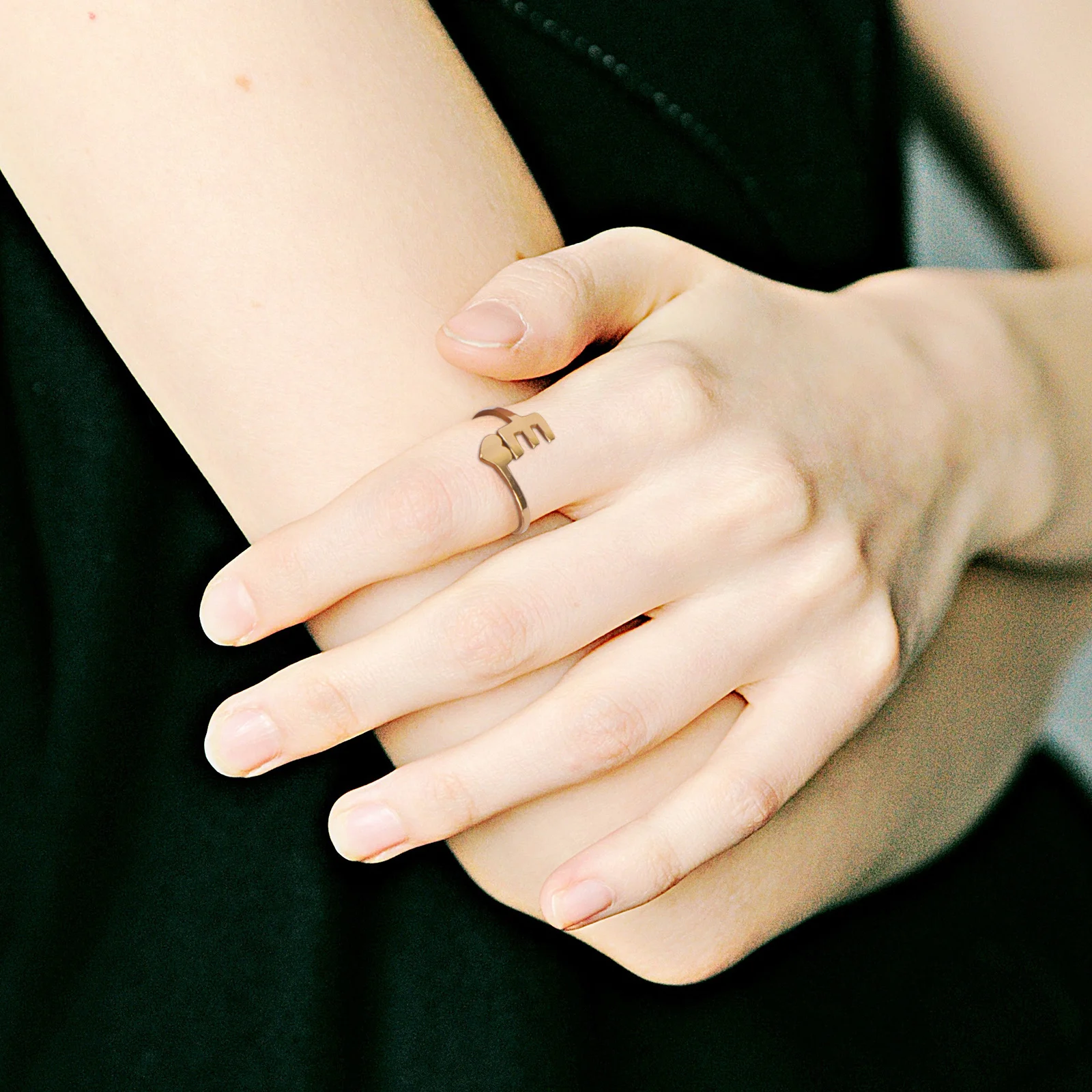 

Rings for Simple Initials Fashion Lady Female Finger Golden Stylish Retro Vintage Delicate