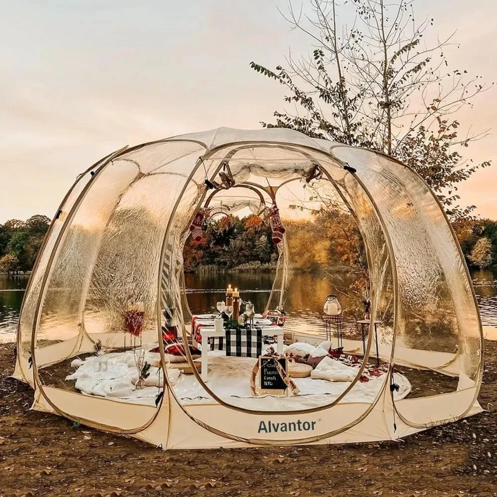 

Pop Up Bubble Clear Tent - 15’ x 15’ Instant Igloo Tent - 12-15 Person Screen House for Patios - Large Oversize Weather Proof