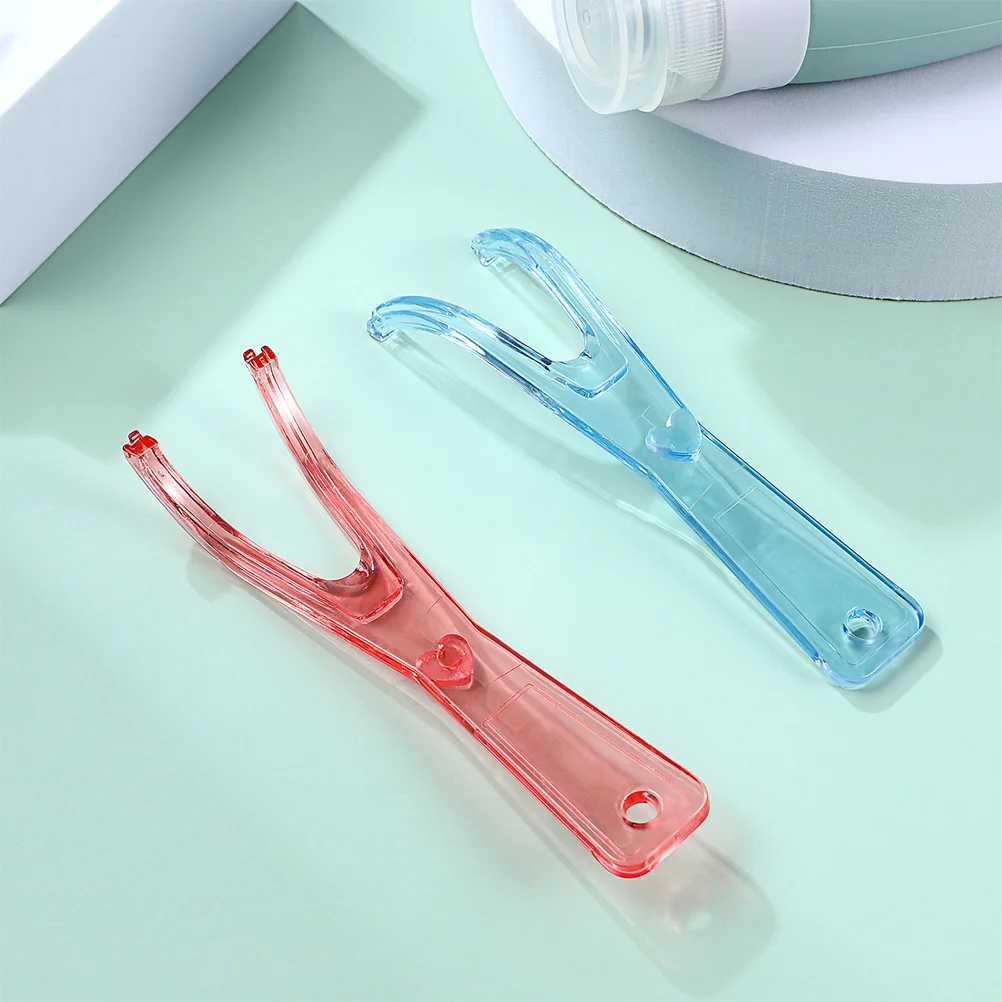 

3Pcs Floss Holder Reusable Floss Stick Dispenser Portable Easy Use for Hard to Reach Teeth Gum Health Toothpick Dispenser
