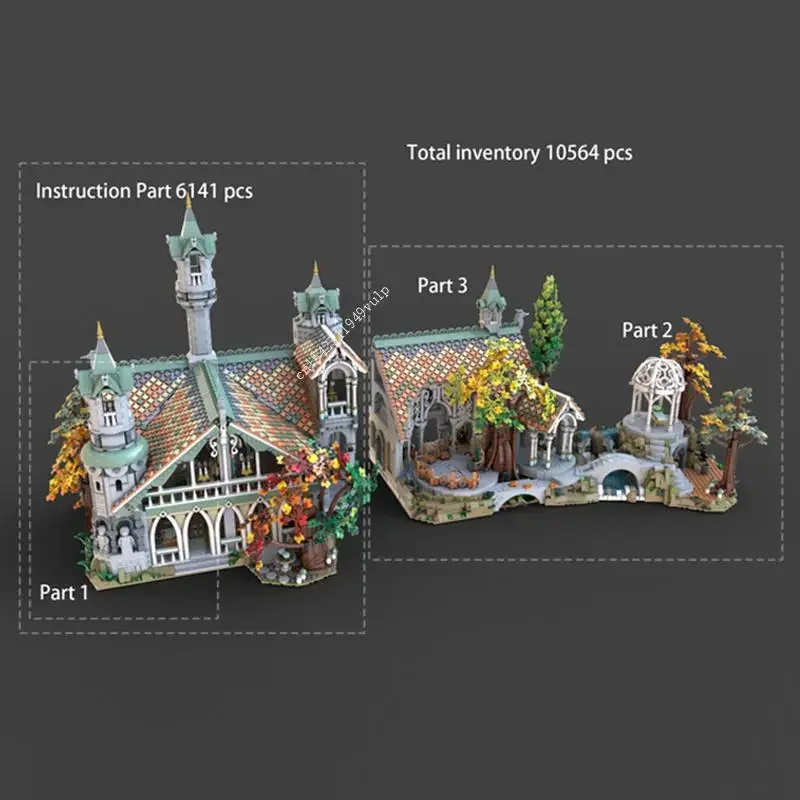 

MOC building block, huge retro manor, adult toys, gift type, 6167 castle building sets compatible with Christmas gifts