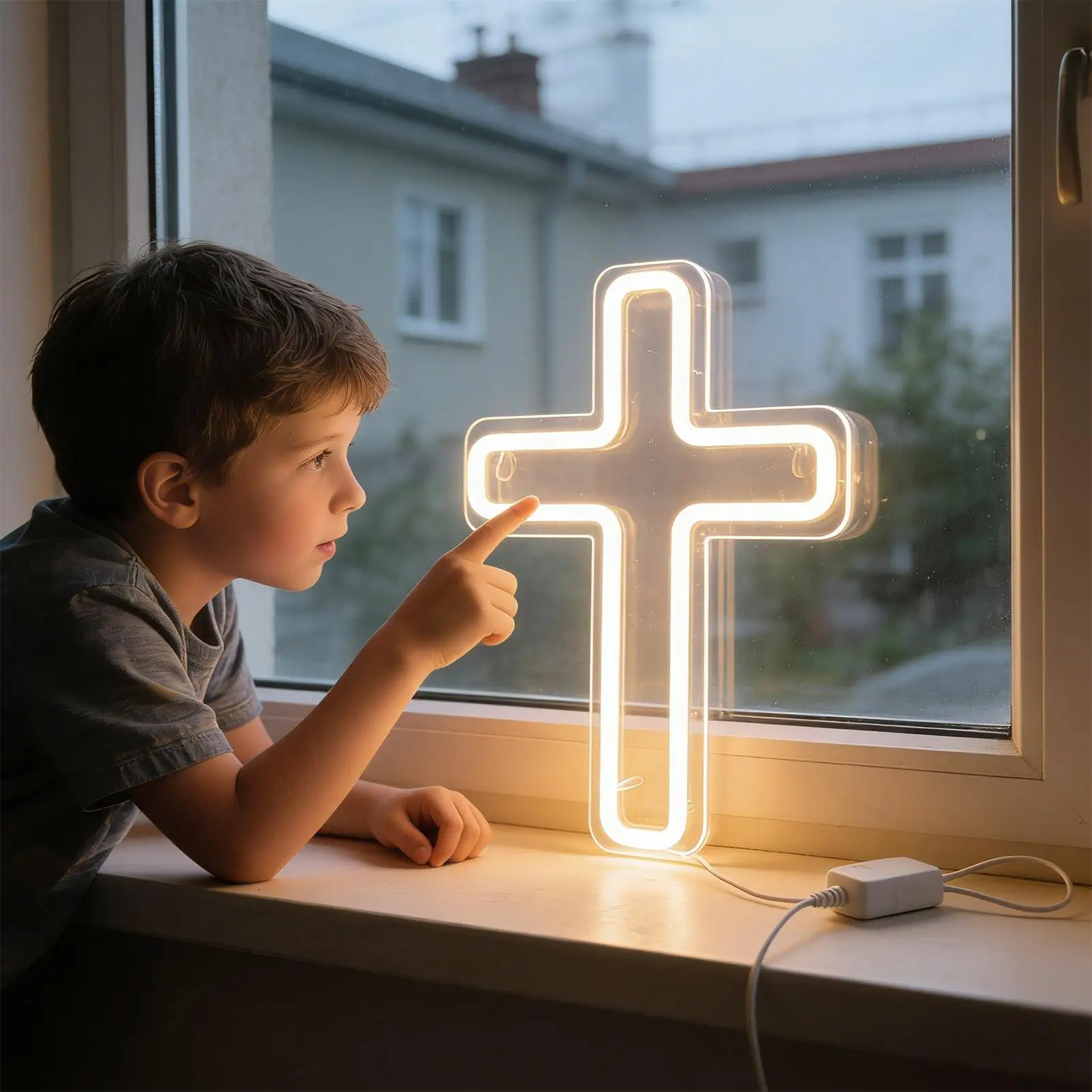 

Neon Cross Sign LED Christian Crucifix Light Religious Home Decor Night Lamp For Bedroom Living Room Churchs Office Wedding