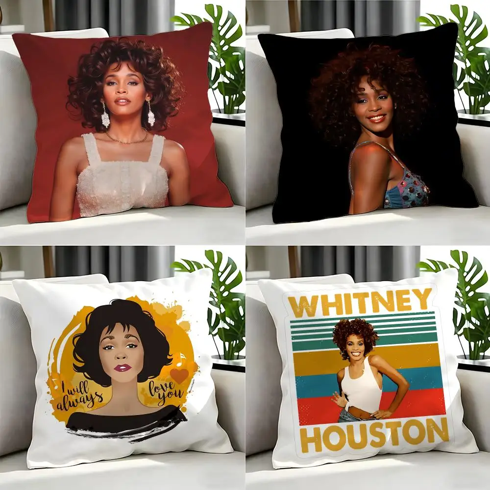 singer - Whitney Houston Cushion Cover Cushion Cover Set 4Pcs 50x50 45x45 40x40 Pillowcase Decorative Sofa Home Decor
