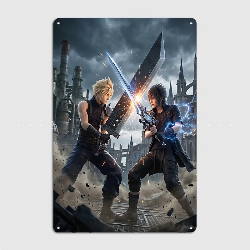 Final fantasy duel Poster Metal Sign Bedroom Indoor Outdoor Home Decor Bar Custom Posters Wall Room Decorations