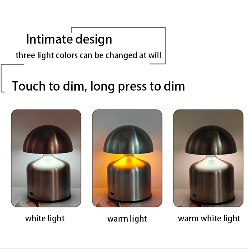 المعادن الدمبل الجدول مصباح مطعم بار جو الجدول مصباح غرفة نوم الديكور مضيئة ليلة ضوء USB مصباح قابل لإعادة الشحن