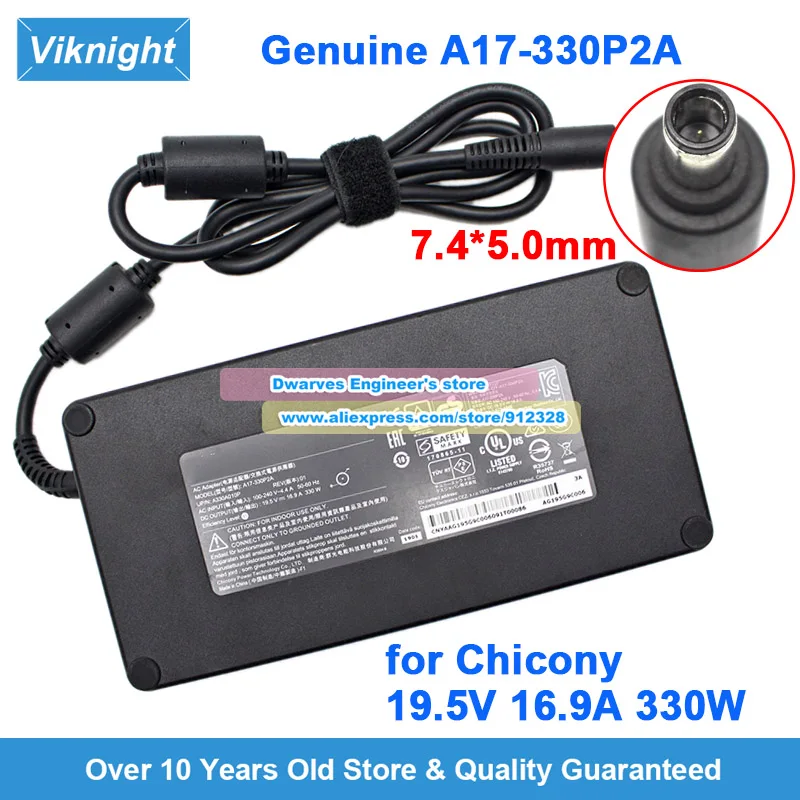 Genuine A17-330P2A Laptop Power Adapter 19.5V 16.9A 330W A330A010P AG195G9C006 Charger For CHICONY Power Supply 7.4x5.0mm