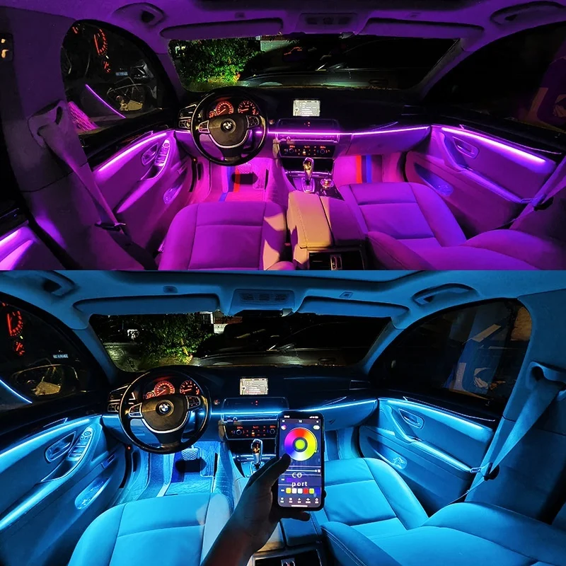 Hot-Selling YD 64-Color RGB 12V Car Ambient Light Hidden Acrylic Interior Design Condition Audi A4L