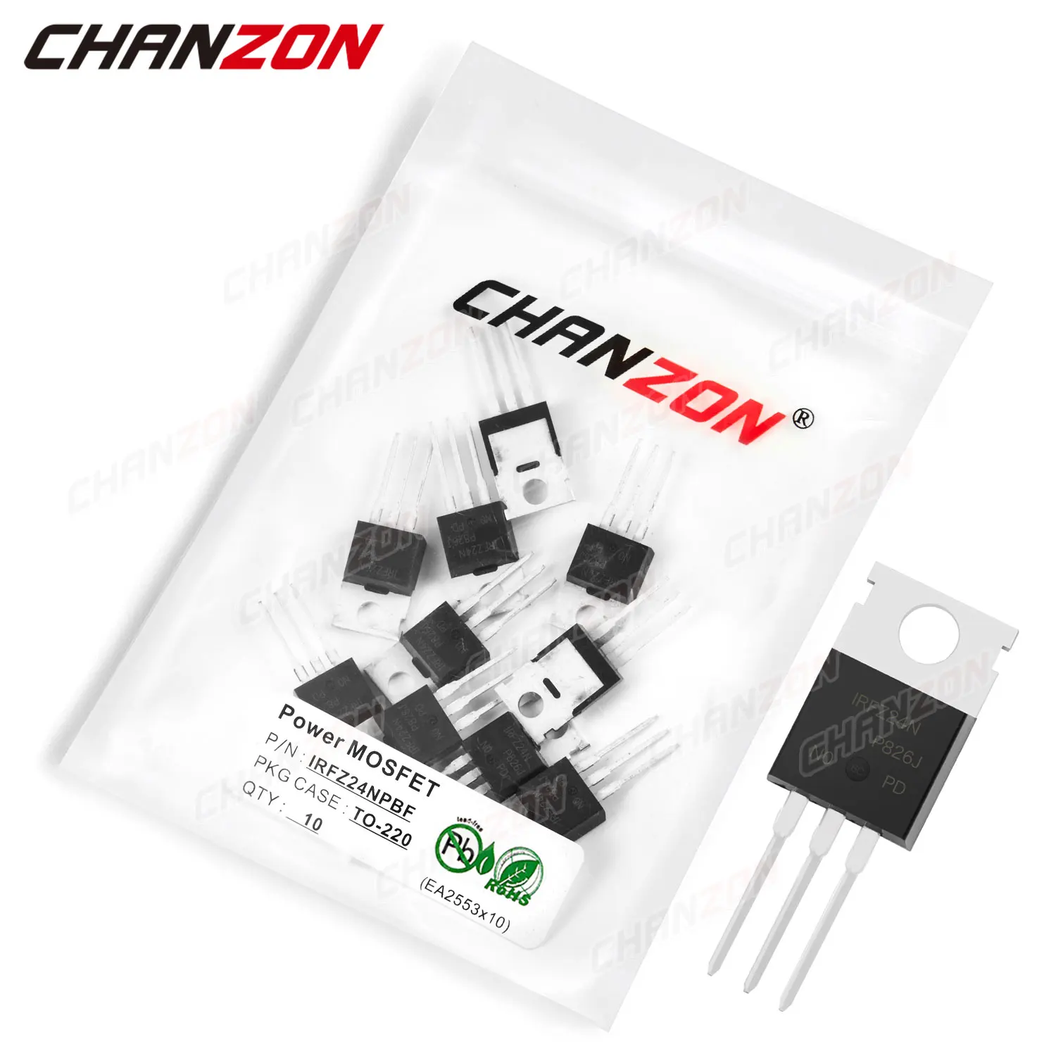 10Pcs IRFZ24NPBF TO-220 Power SIC Mosfet Transistor Bipolar Junction BJT Powerful Triode Tube Fets 17A 55V Integrated Circuits