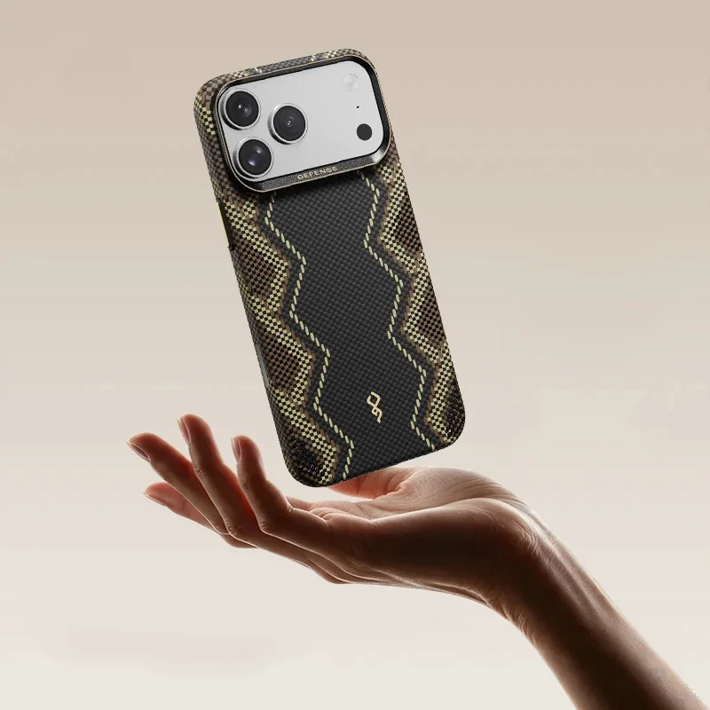 DEFENSE Kevlar Series for iPhone 18 Pro Max Case Gilded Tactile Woven Aramid Fiber Magnetic Case for iPhone 18 Pro Case