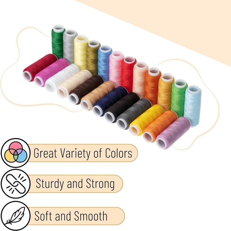 24Colors Polyester Sewing Thread for Quilting Stitching Embroidery Thread Sewing Machine Spools Thread Hand Sewing Accessories