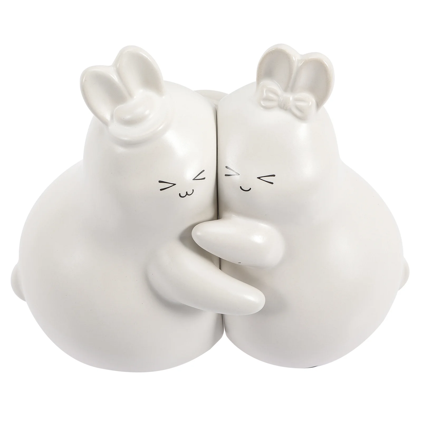 

1Pair Ceramic Rabbit Bookends Decorative Animal Shape Book Ends for Desktop Shelf Coin Bank Organizer Book Ends