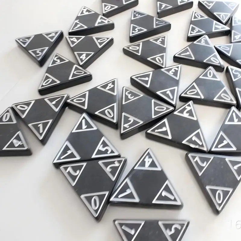 56Pcs Triangular Domino Game Set - Premium Melamine with Digital Cards. Casual Puzzle Toy for Family Entertainment. view 4
