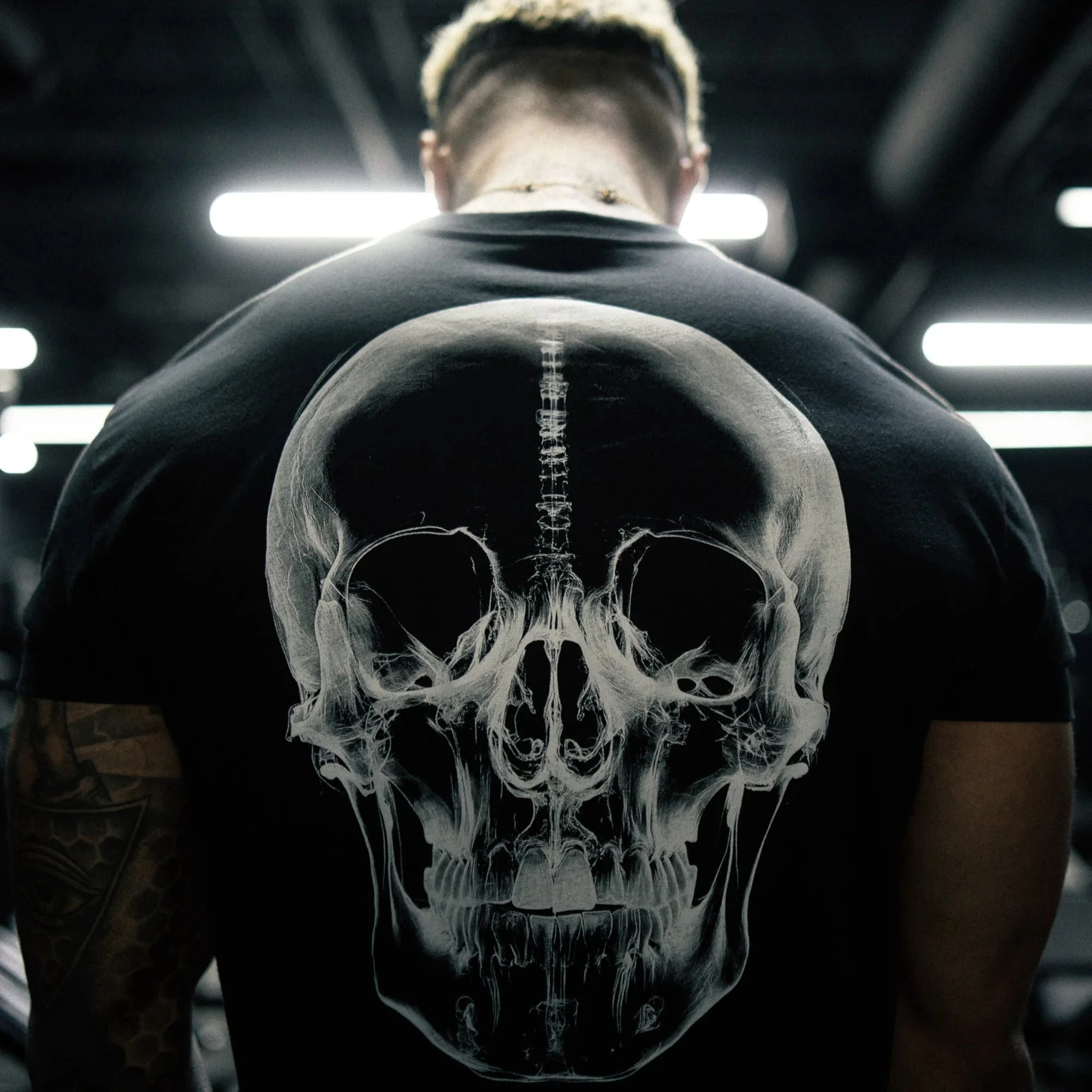 Skull Graphic Fitness Training Gym Leisure T-shirt Luxury Brand for Men and Women Top 2026 New Logo