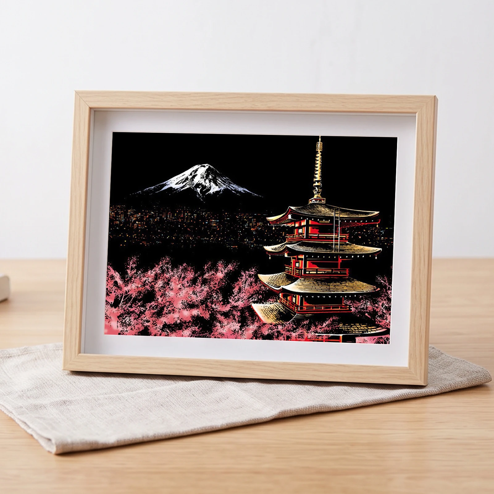Night Scene DIY Paint by Scratch for Teen & Adults with 3 Tools Scratch Painting Kits Foil Engraving Art Set Creative Home Decor