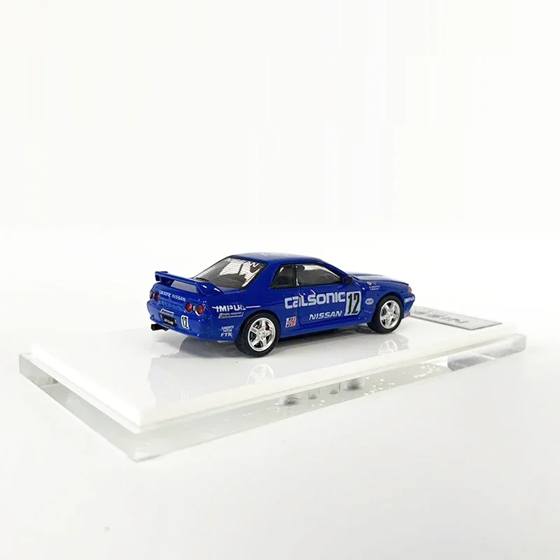 Time Micro-modelo de coche GTR R32, vehículo fundido a presión de aleación, capó abierto, Colección, 1:64