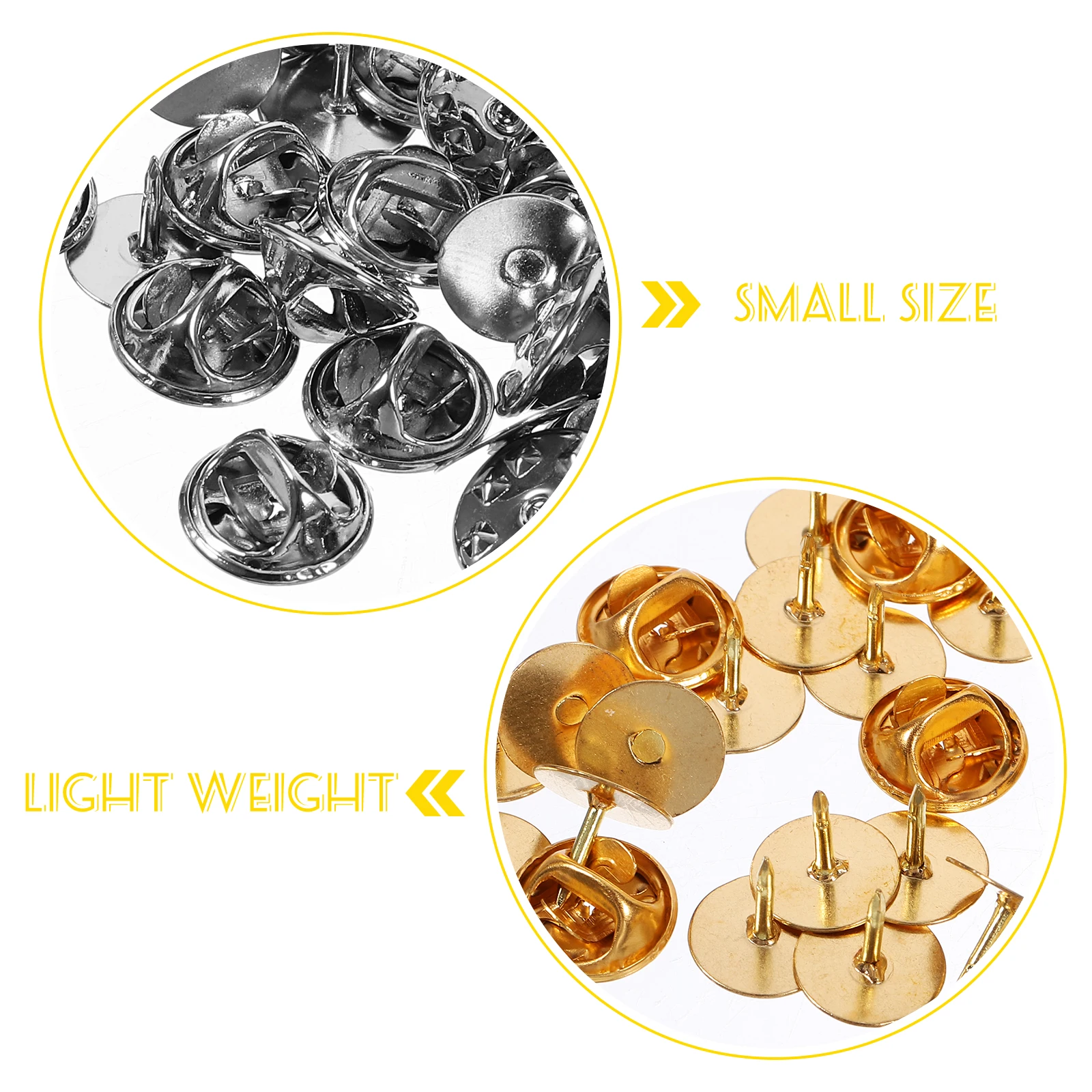 

100 Sets Pin Back Clutch For Lapel Pins Brooches Tie Tack Hat Badge Accessories