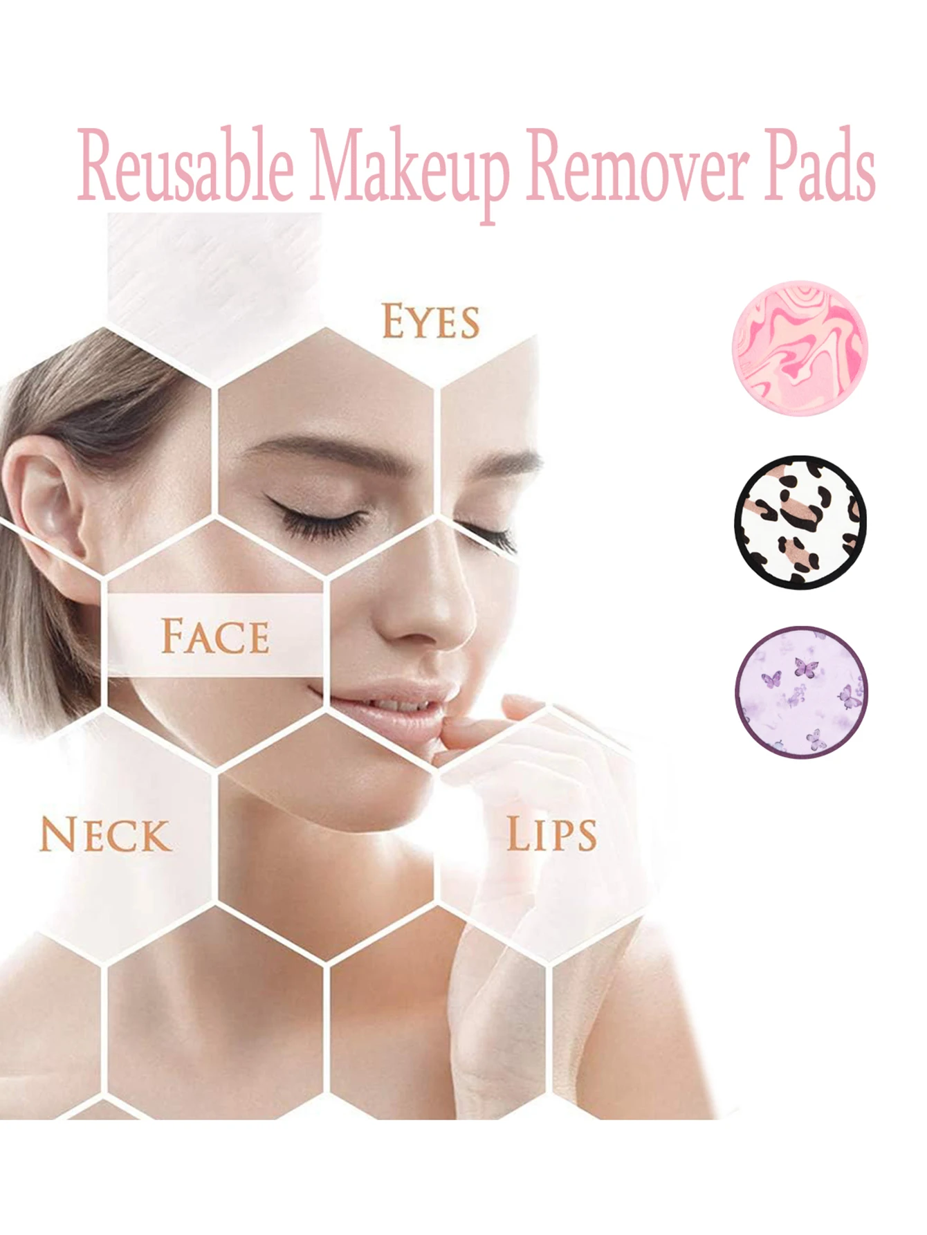 10/20/30Pcs Sustainable and Reusable Makeup Remover Pads, Washable and Organic, Fragrance Free, Suitable for All Skin Types