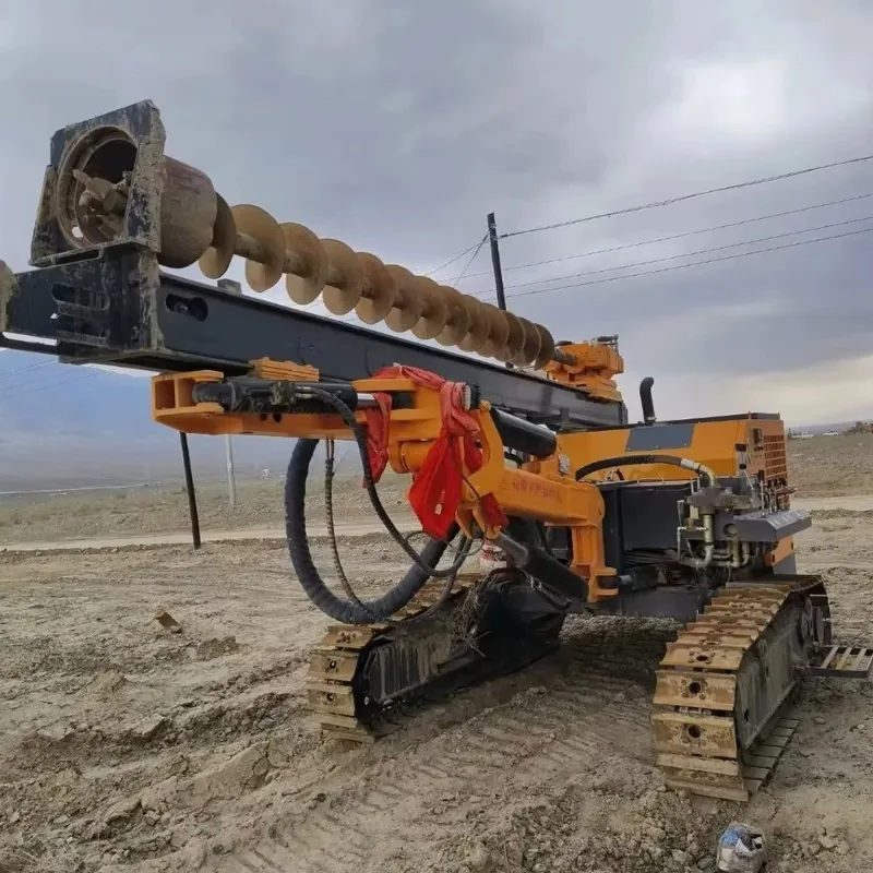 Hydraulic Solar Drilling Rig Spiral Photovoltaic Pile Driver For Ground Foundation Construction Boring Machine