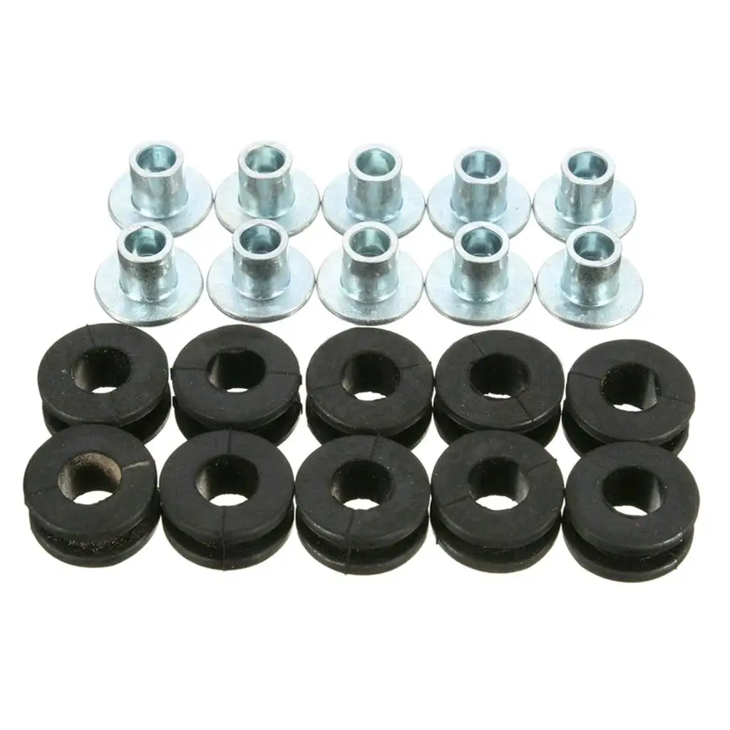 10pcs/Set UNiversal Motorcycle Rubber Grommets Bolt Replacement for Honda for Suzuki for Kawasaki Fairing Rubber&Steel