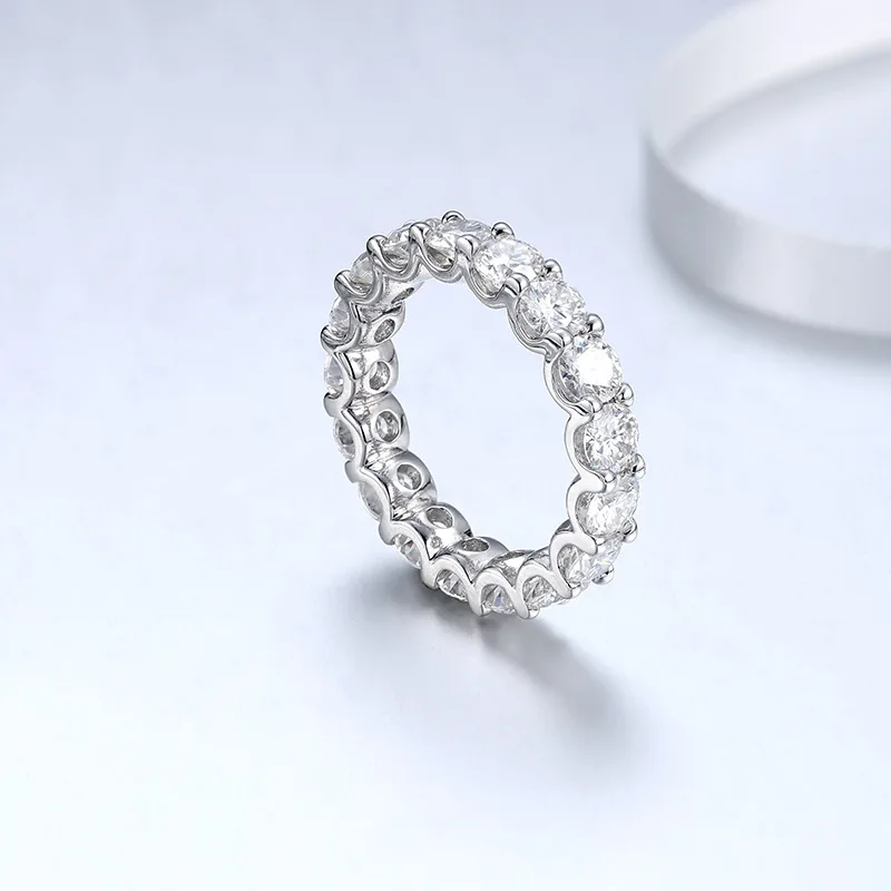 

Кольцо Carnica D Color 4 мм 0.3 карата с настоящим муассанитом, серебро S925 с позолотой 18K, сверкающее обручальное кольцо, ювелирное изделие с бриллиантом GRA