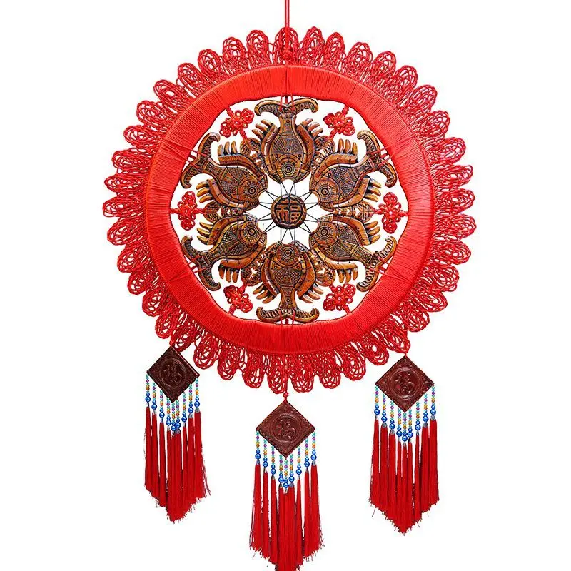 

Chinese Jiefu Fish Fu character oversized living room entrance gift pendant