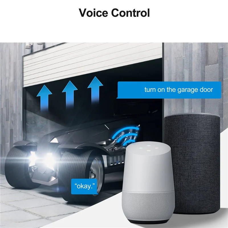 Interruptor da porta da garagem tuya inteligente wifi interruptor da porta da garagem sensores abridor controlador de voz interruptor controle remoto para casa vida inteligente