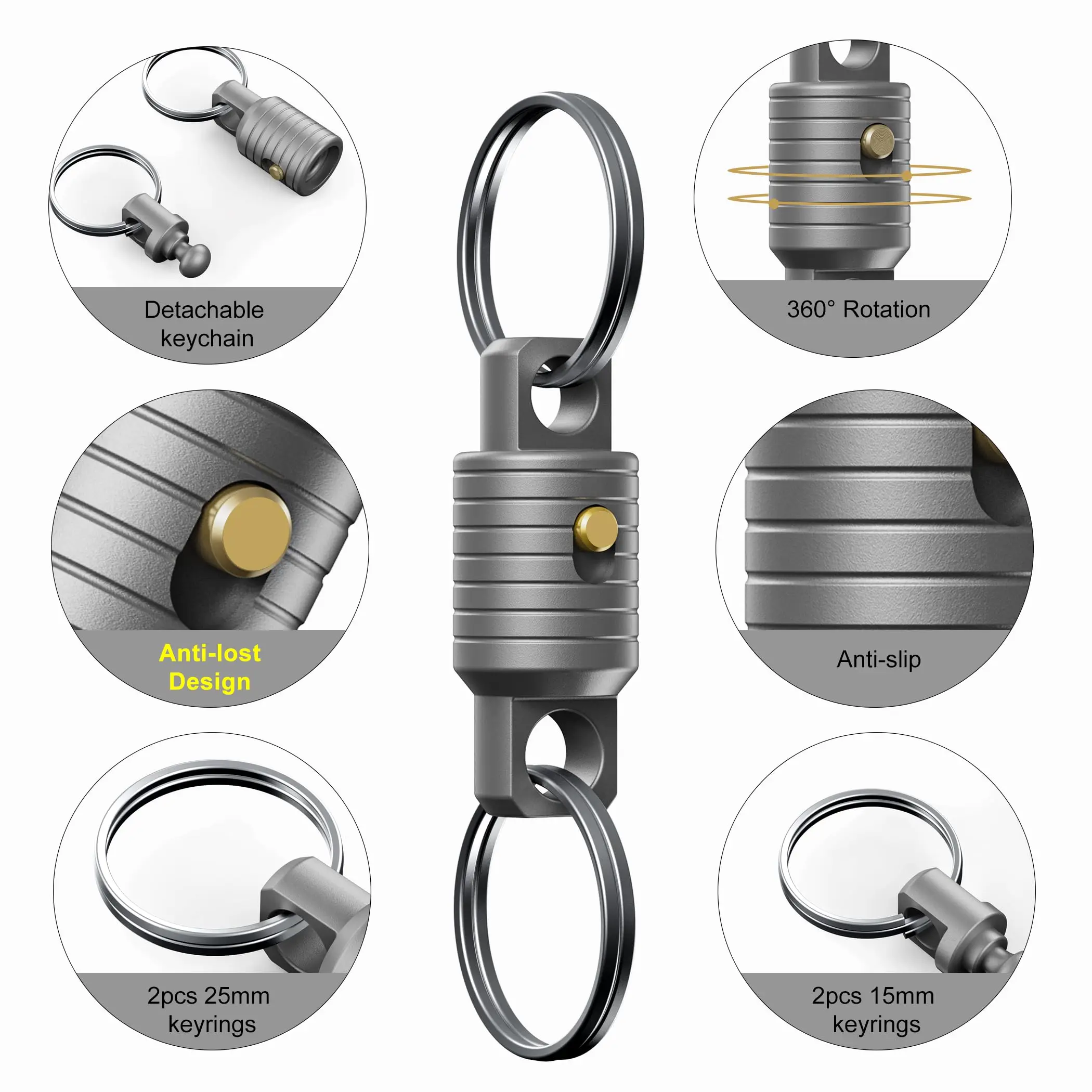 Titanium Keychain Stylish Quick Release Keychain Heavy-Duty Keychain Premium Edc Key Holder For Outdoor Activities Edc Travel