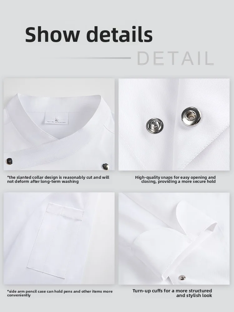 Uniforme de Chef Unisex de algodón de manga larga Otoño Invierno restaurante Hotel ropa de trabajo chaqueta de Chef